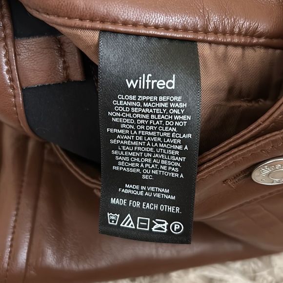 Wilfred Aritzia The Melina High Waisted Vegan Leather Pants in Cognac size 4 - Picture 12 of 12
